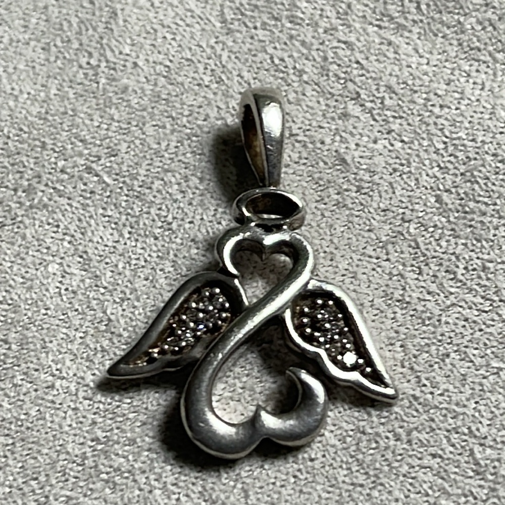Jane Seymour open heart Angel pendant .925